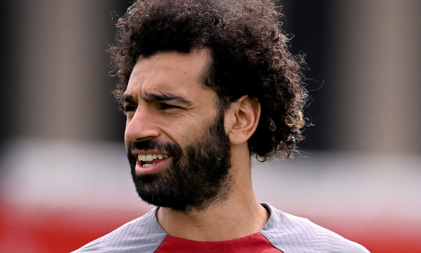 Mohamed Salah during a Liverpool training session