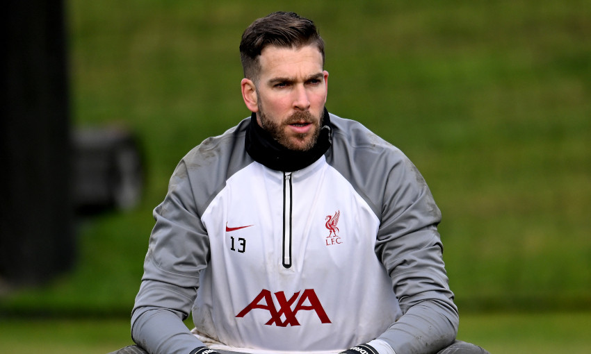 Adrian during a Liverpool training session