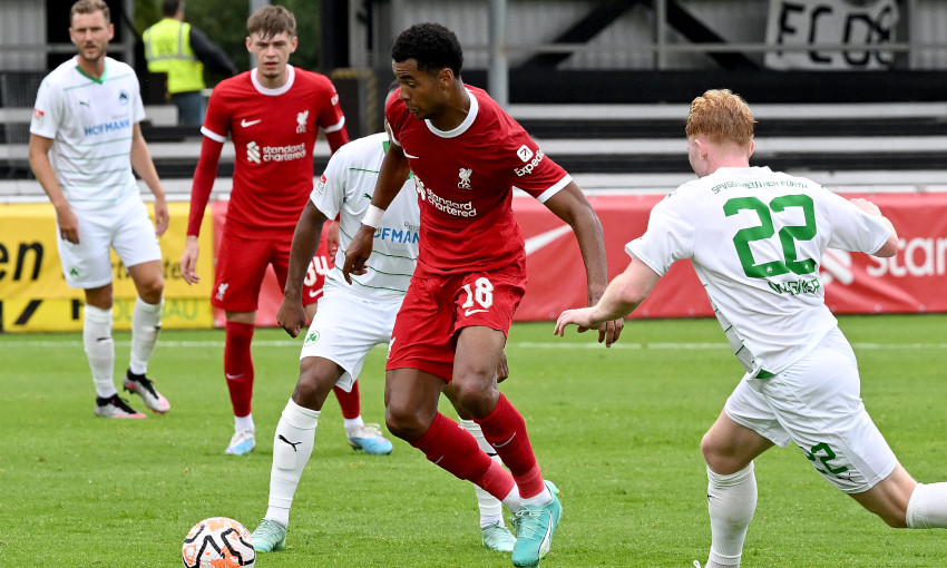 Cody Gakpo in action for Liverpool in the pre-season friendly against Greuther Furth